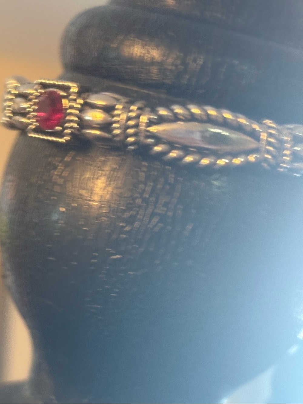 Silver tone
multicolor Stone Bangle Bracelet
